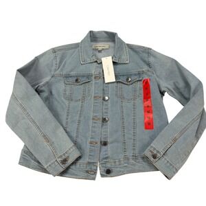 Calvin Klein Jeans Womens Denim Jacket Light Wash Blue Stretch Trucker Size M